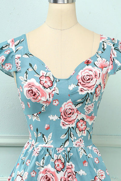 Trapeze Kjole Med Vintage Blomsterprint