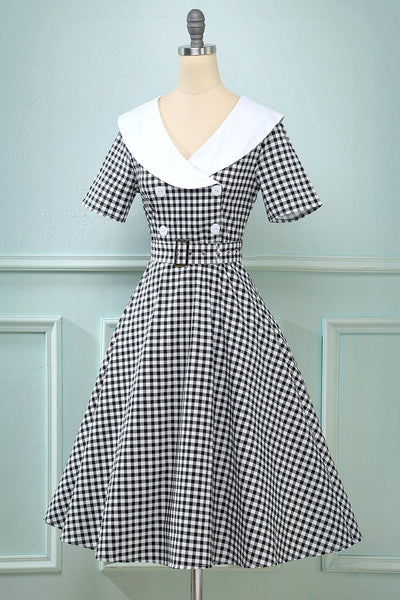 Vintage 50'er Plaid A-Line Kjole