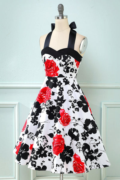 Vintage Kjole Med Blomsterprint