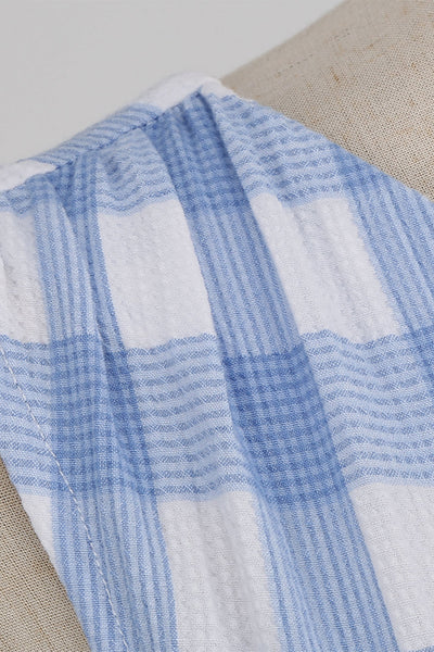 Vintage Asymmetrisk Kjole Med Blå Plaid