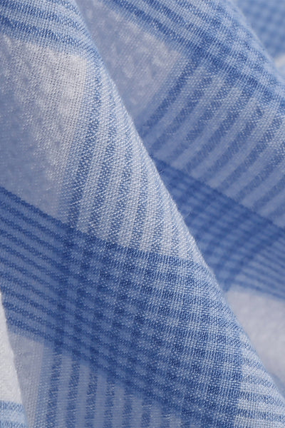 Vintage Asymmetrisk Kjole Med Blå Plaid
