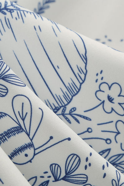 Vintage Kjole Med Blomstertryk Fra 1950'erne