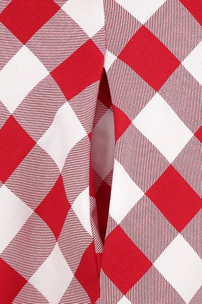 Vintage 1950'er Rød Plaid A-Line Kjole