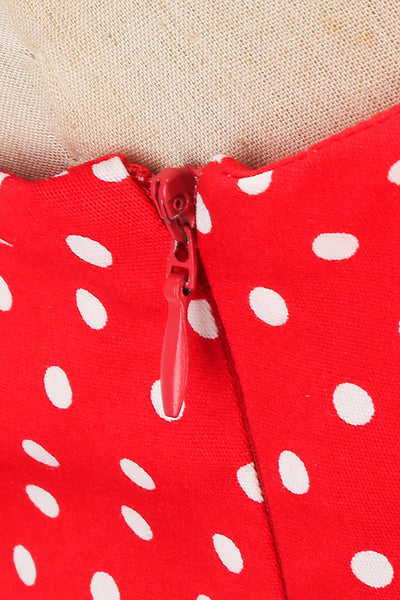 Vintage 50'er Rød Polka Dot Kjole