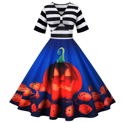 Rockabilly Marinière Halloween Kjole