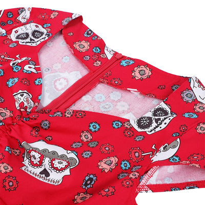 Rockabilly Halloween Skull Kjole