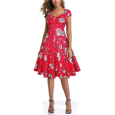 Rockabilly Halloween Skull Kjole