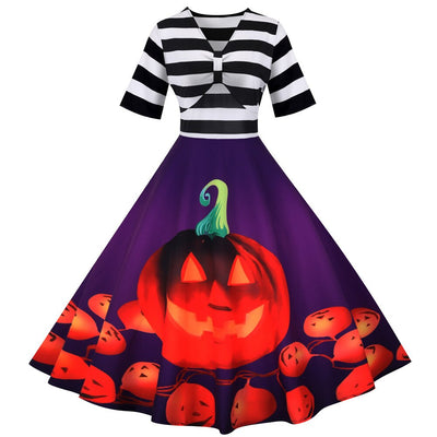 Rockabilly Marinière Halloween Kjole