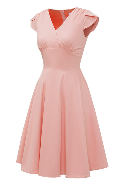 Pink Vintage Kjole Med Sweetheart Hals