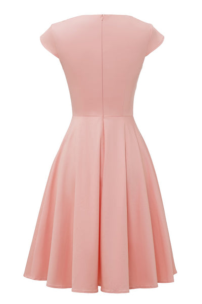 Pink Vintage Kjole Med Sweetheart Hals