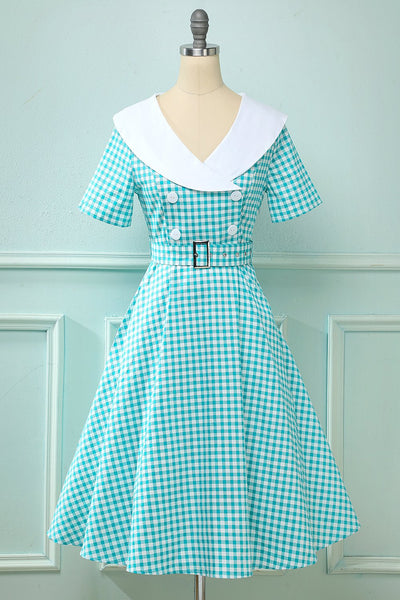 Vintage 50'er Plaid A-Line Kjole