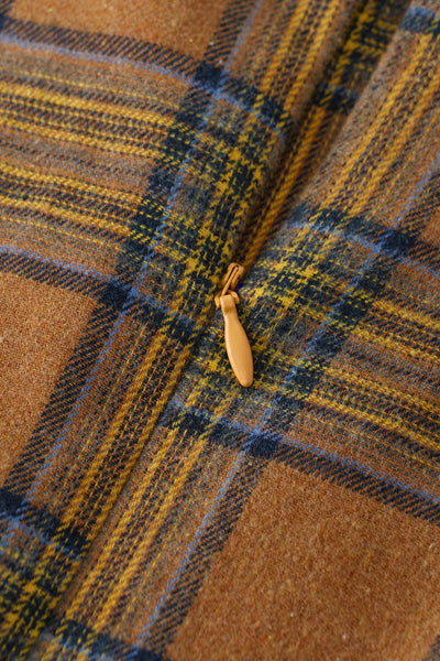 Vintage Brun Plaid Kjole