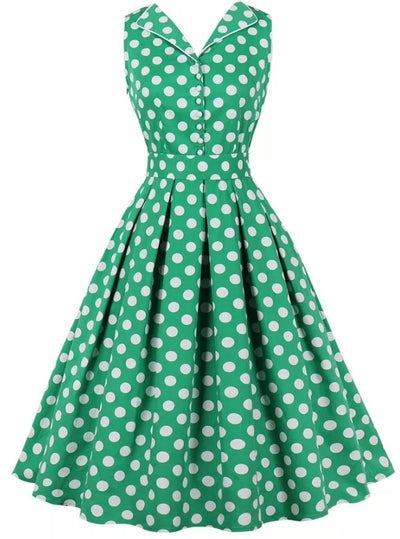 Lille 50'er Grøn Polka Dot Kjole