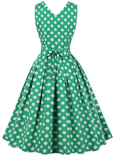 Lille 50'er Grøn Polka Dot Kjole