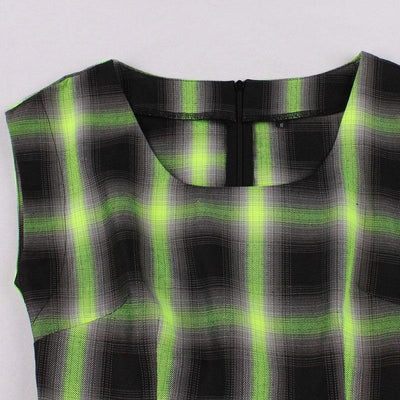 Ærmeløs Vintage Plaid Kjole