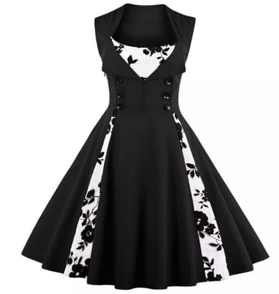 Plus Size 50'er Kjole Sort