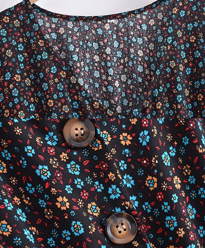 70'er Sort Gingham Kjole