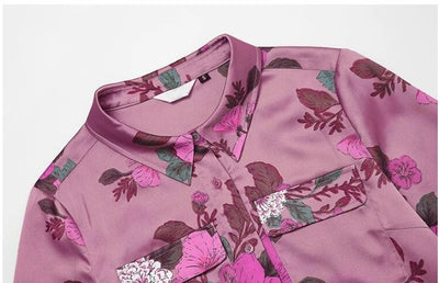 40'er Højhalset Lilla Kjole