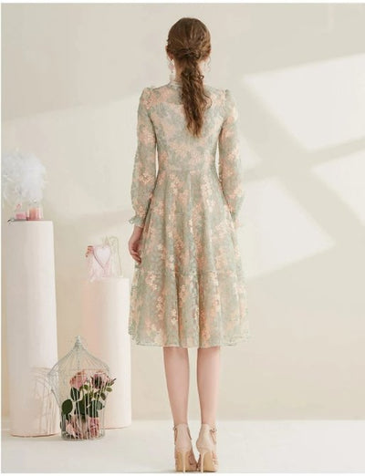 40'er Kjole Blonde Vintage Chic Grå