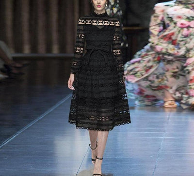 40'er Sort Gennembrudt Kjole