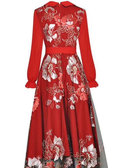 40'er Rød Og Hvid Kjole