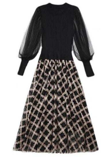 Vintage 40'er Sort Ternet Kjole