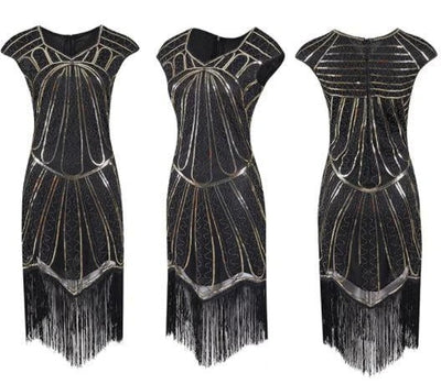 20'er Charleston Kjole Guld