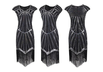 20'er Charleston Kjole Sølv