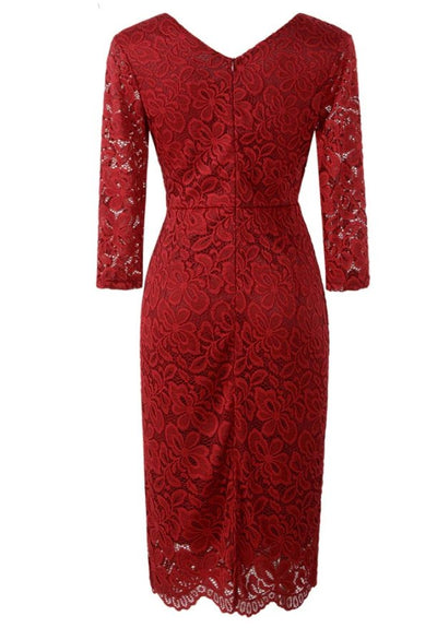 Vintage 50'er Pencil Dress Bourgogne