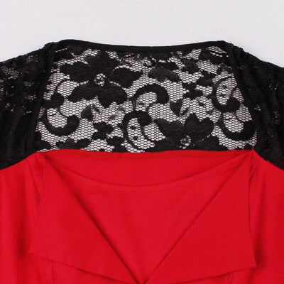 Vintage Rockabilly Rød Aftenkjole