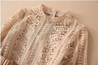 Vintage Lyserød Blondekjole