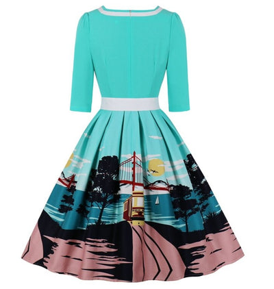 Plus Size 50'er Kjole San Francisco