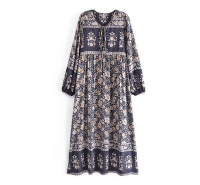 70'er Lige Kjole Blomster