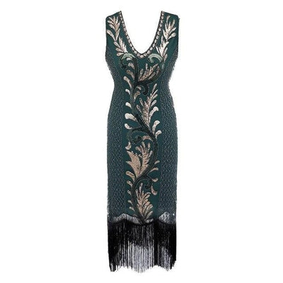 Grøn Og Guld Gatsby Spirit Dress