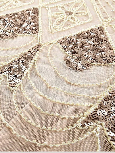 Elfenbensfarvet Haute Couture Lang Gatsby-Kjole