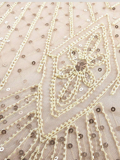 Elfenbensfarvet Haute Couture Lang Gatsby-Kjole