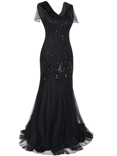 Lang Sort Haute Couture Gatsby Kjole
