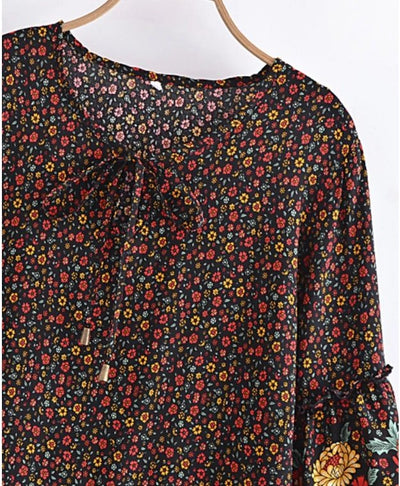 Sort 70'er Hippiekjole