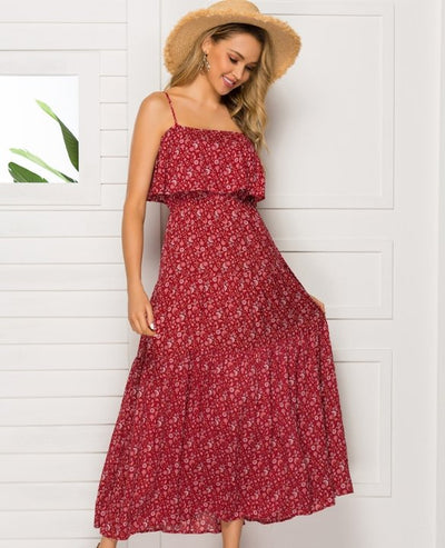 70'er Kjole Med Blomstermønster