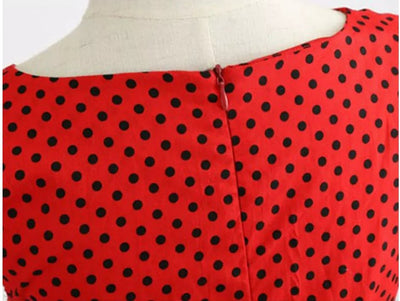 Rød 50'er Pin Up Kjole