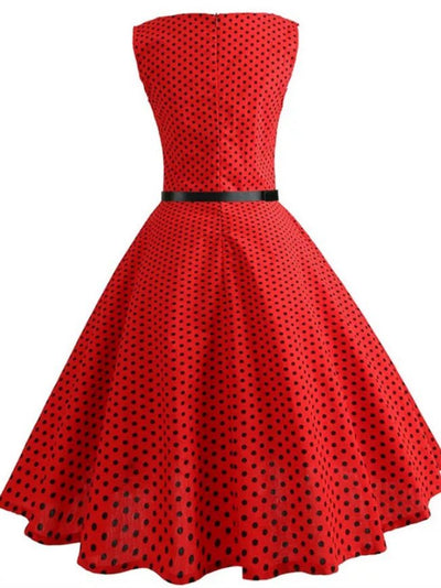 Rød 50'er Pin Up Kjole