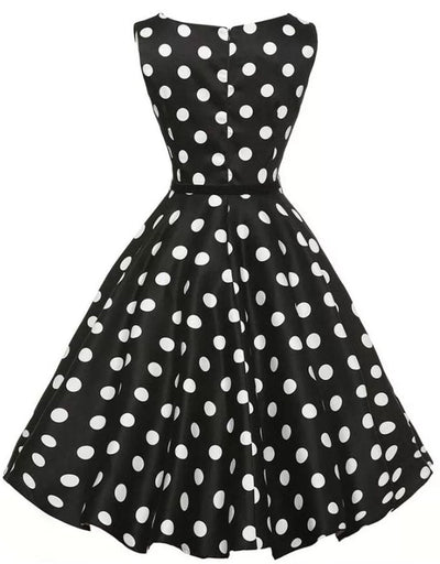 1950'erne Polka Dot Retro Pin-Up Rockabilly Kjole