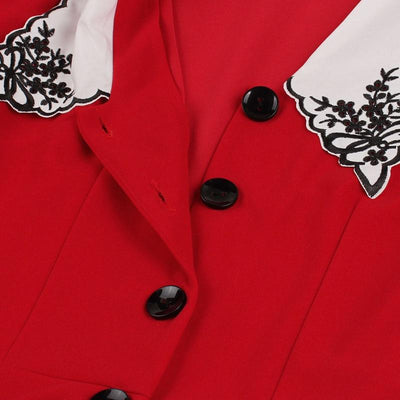 50'er Rød Kjole Bred Hals