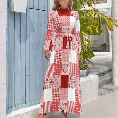 70'er Rød Og Hvid Kjole