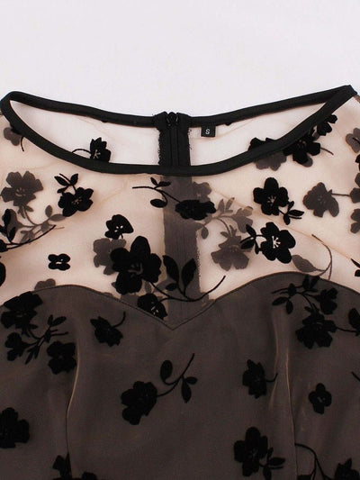 Vintage Stil Kjole Plus Størrelse Brun