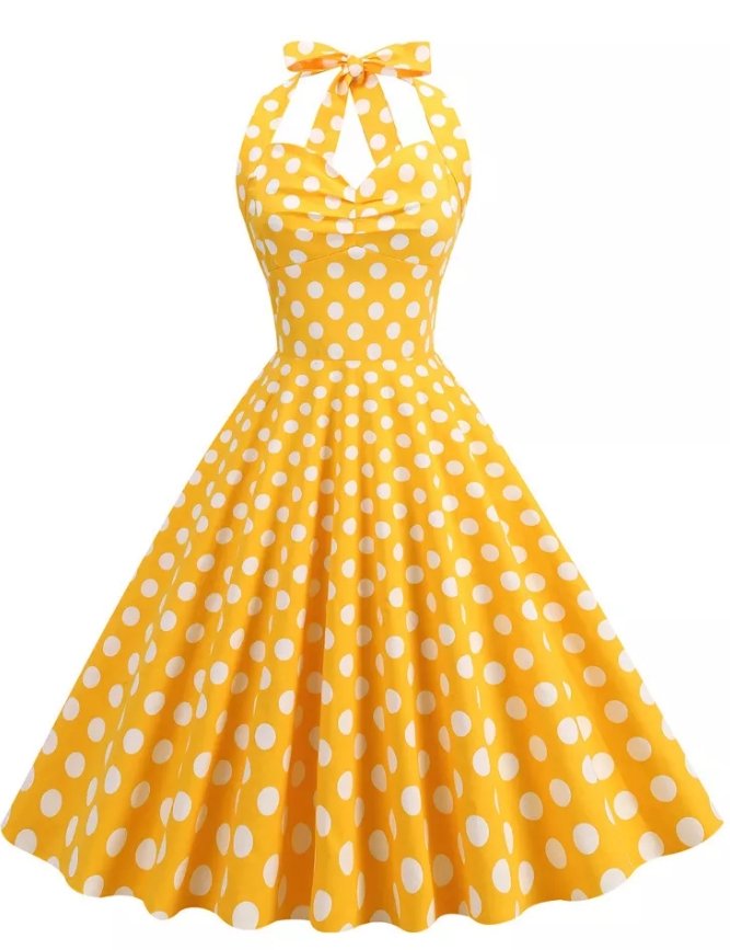 50'er Swingkjole Med Bar Skulder