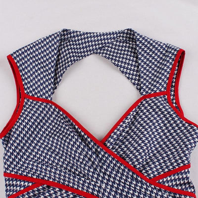 Blå Vintage Forklædekjole