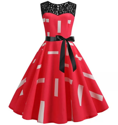 Vintage Trapezkjole Med Blondekrave