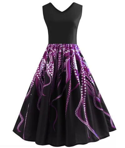 Vintage Ærmeløs A-Line Kjole