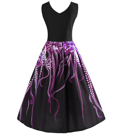 Vintage Ærmeløs A-Line Kjole